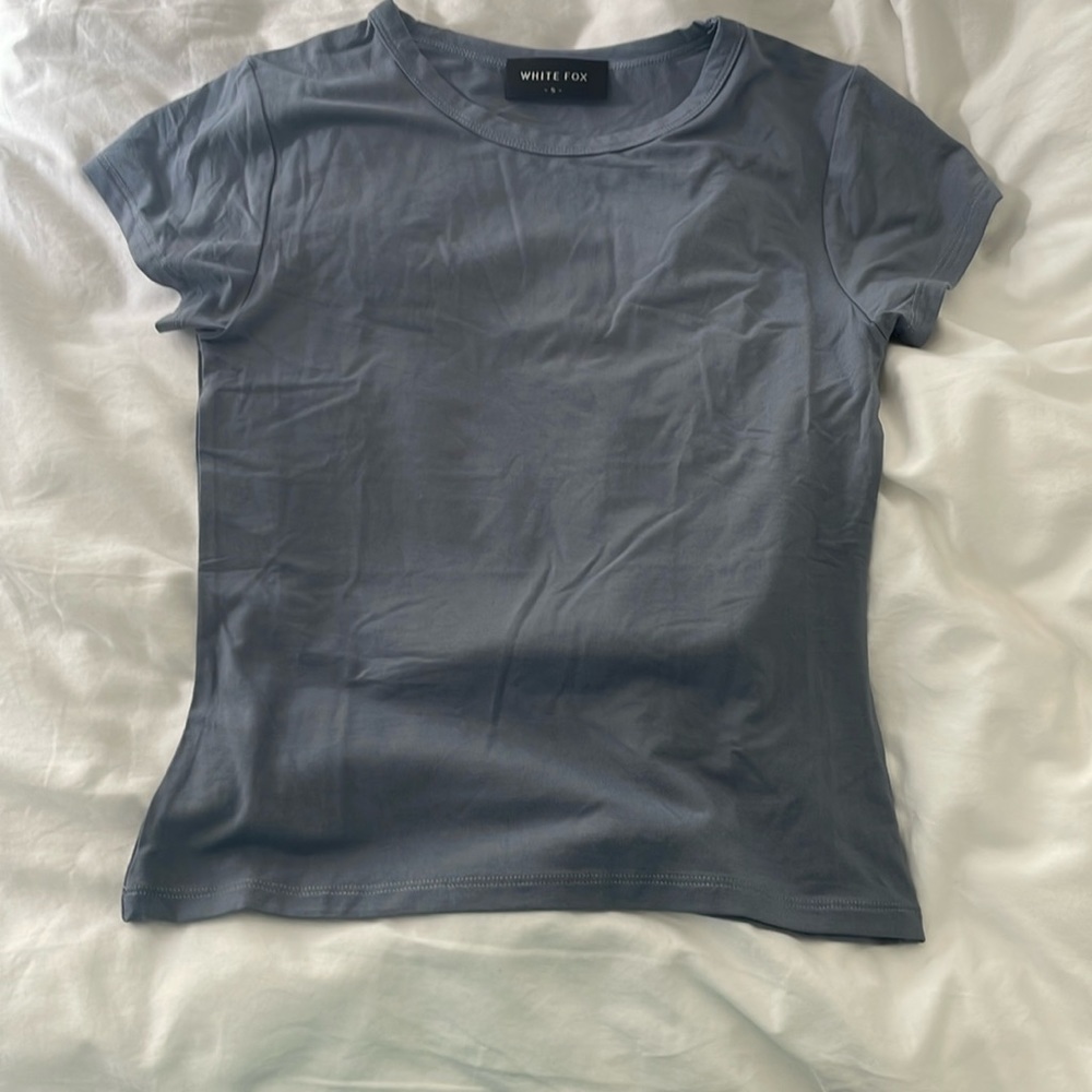 Blue white fox baby tee